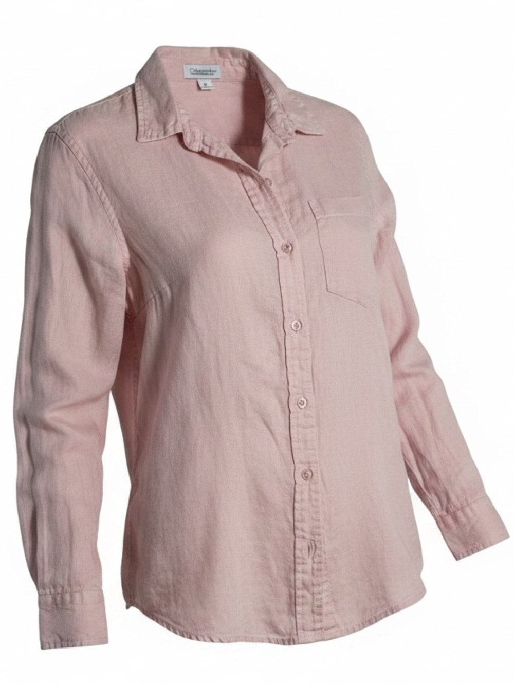 Coldwater Creek Light Pink Button-Down Linen Shirt